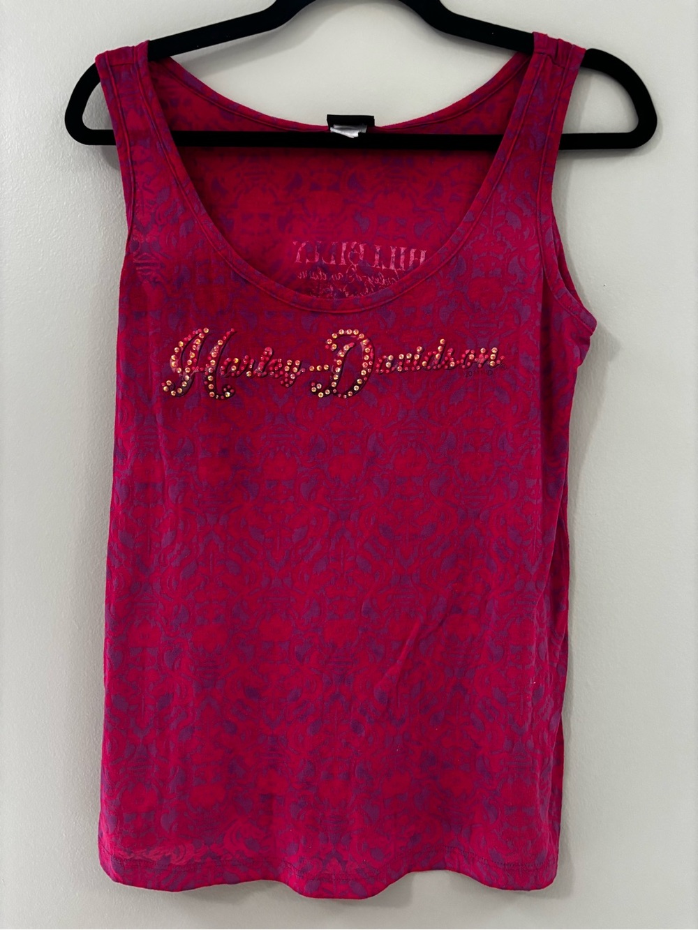 Harley-Davidson Fuchsia Rhinestone Logo Tank